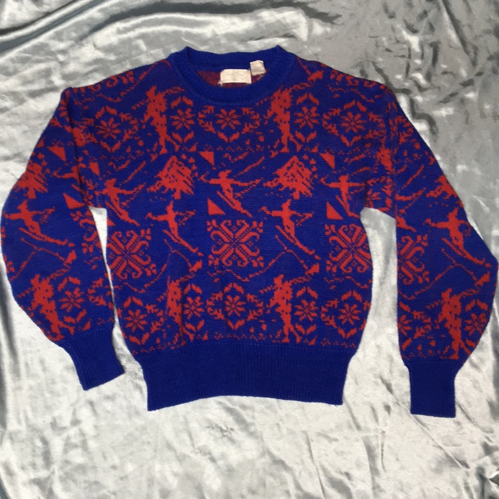 Vintage Winter Ski Snowflake Sweater